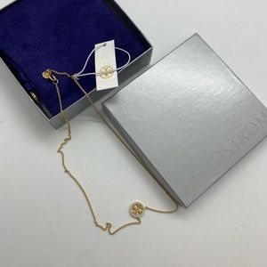 Tory Burch Crystal Logo Pendant Necklace